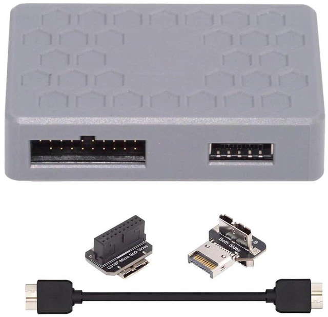 Main image of AJMRTC Micro B to USB3.0 19Pin / USB3.1 Type-E Front Panel Header Hub Adapter, Internal USB Port Multiplier Converter for Desktop Motherboard Front Panel Expansion