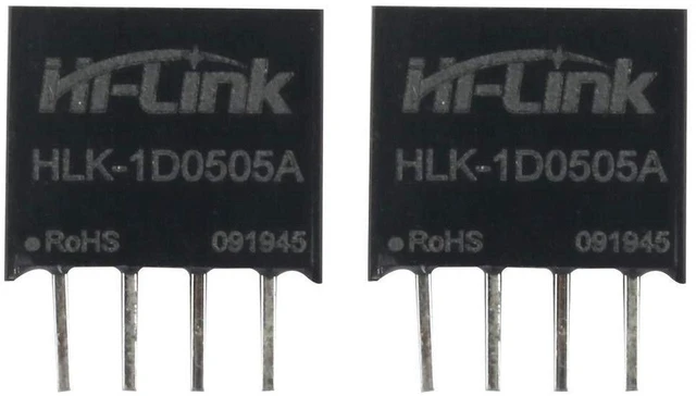 Main image of AJMRTC HLK-1D0505A DC-DC Isolated Power Supply Module, 5V to 5V 1W 200mA, 88% High Efficiency SIP Mini Isolation Converter for SPI, Smart Home Switch, IoT Circuit (6 PCS)