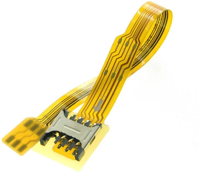 Main image of AJMRTC Micro SIM to Nano SIM Extension Cable Kit, Male to Female Soft Flat FPC SIM Card Extender Cord, 10cm Flexible SIM Adapter for SIM Reader, Test Socket, Mobile Repair Testing