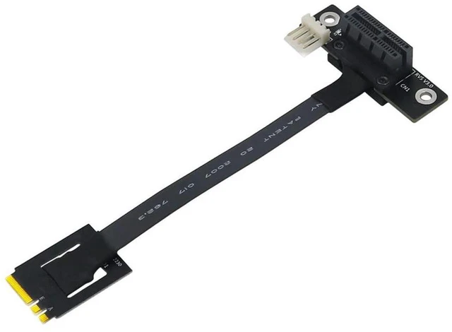 Main image of AJMRTC M.2 NGFF Dual Key A-E to PCI-E 1X Riser Cable, 270° Bend 20cm Extension Adapter with 4Pin FDD Power Connector, for M.2 A-E Key 2230 WiFi / Bluetooth Module, Mini PC Expansion
