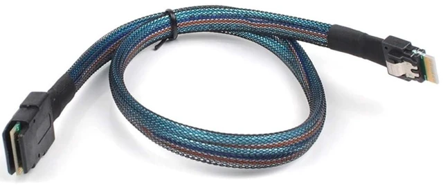 Alt view image 4 of 5 - AJMRTC Mini SAS SFF-8087 to Slimline SAS SFF-8654 4I Storage Cable, 100cm High Speed Server Internal Data Cable for RAID Controller, Backplane, SAS / NVMe Storage Array
