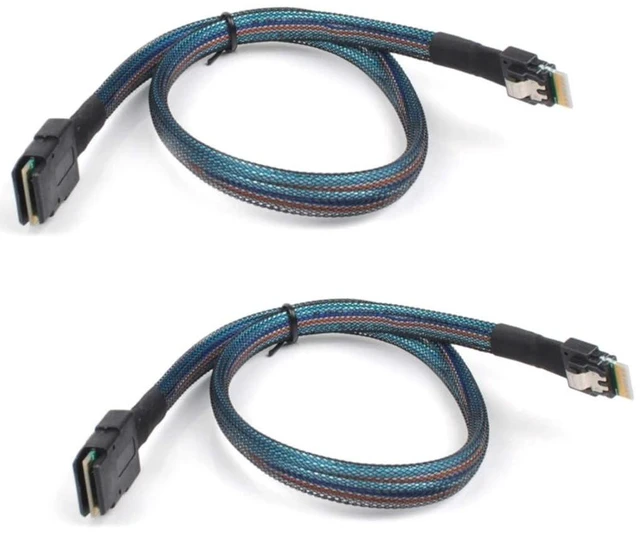 Alt view image 2 of 5 - AJMRTC Mini SAS SFF-8087 to Slimline SAS SFF-8654 4I Storage Cable, 100cm High Speed Server Internal Data Cable for RAID Controller, Backplane, SAS / NVMe Storage Array