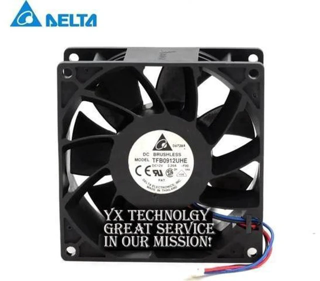 Alt view image 3 of 3 - AJMRTC TFB0912UHE 9238 Server Cooling Fan, 92x92x38mm DC 12V 2.28A High Speed Brushless Axial Fan, 5000RPM High Airflow Heavy Duty Cooling Fan for Server, Chassis, Power Supply, Industrial Cabinet