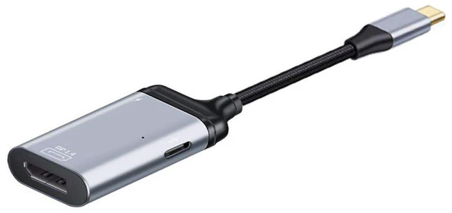 Alt view image 2 of 7 - AJMRTC 3 in 1 USB C Multiport Hub, USB-C to DisplayPort + USB-C Data + PD 65W Pass-Through Charging Adapter, Supports Display, Data Sync and Charging Simultaneously for USB-C Laptops, Tablets