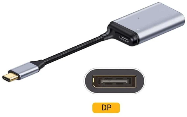 Alt view image 5 of 7 - AJMRTC 3 in 1 USB C Multiport Hub, USB-C to DisplayPort + USB-C Data + PD 65W Pass-Through Charging Adapter, Supports Display, Data Sync and Charging Simultaneously for USB-C Laptops, Tablets