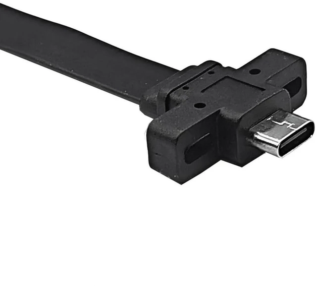 Alt view image 4 of 7 - AJMRTC Type-E to USB-C Female Flat Extension Cable, USB 3.2 Gen2 Front Panel Extender, 10Gbps / 20Gbps High Speed PCI Bracket Adapter, 30cm Internal Cable for Desktop Motherboard