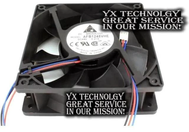 Alt view image 3 of 3 - AJMRTC AFB1248VHE 12038 Cooling Fan, 120x120x38mm DC 48V 0.27A, 3-Wire Dual Ball Bearing High Airflow Axial Fan, Replacement Fan for Server, Inverter, Industrial Cabinet