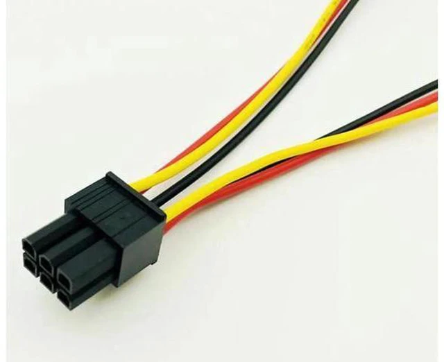 Alt view image 4 of 5 - AJMRTC 5 Pack Dual 4 Pin Molex to 6 Pin PCIe Graphics Card Power Converter Cable, 4P Molex to PCI-E 6Pin GPU Power Adapter Cord for Desktop PSU, External Graphics Card