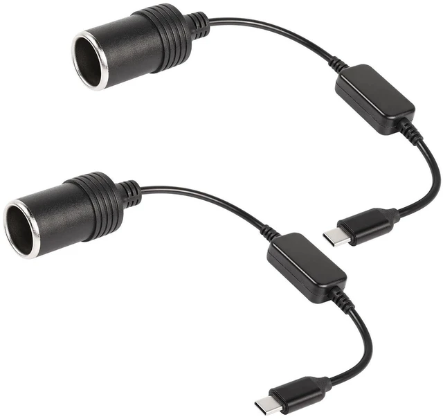 Alt view image 2 of 7 - AJMRTC 1ft USB-C Male to 12V Cigarette Lighter Socket Power Cable, 8W Output Car Adapter Cord for Dash Cam, GPS Tracker, 12V Small Vehicle Accessories