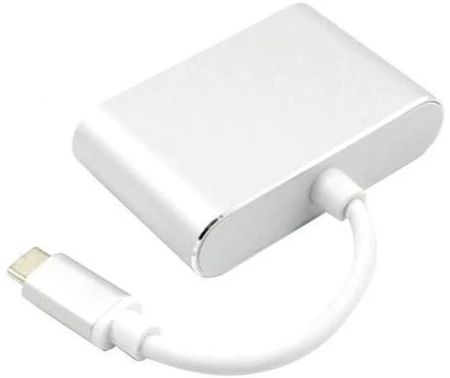 Alt view image 3 of 3 - AJMRTC USB C to HDMI VGA 2 in 1 Adapter, 4K@60Hz HDMI + 1080P VGA Dual Display Converter, Type-C USB3.1 Video Adapter for Laptop, MacBook, Tablet