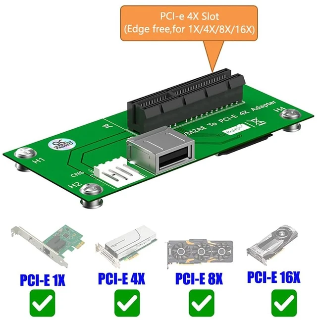 Alt view image 6 of 7 - AJMRTC 2.5Gbps Mini PCI-E to PCIe X4/X8 Riser Card, Vertical X4 Adapter with High Speed FPC Cable & Magnetic Pad for Network Card, SSD, Expansion Card