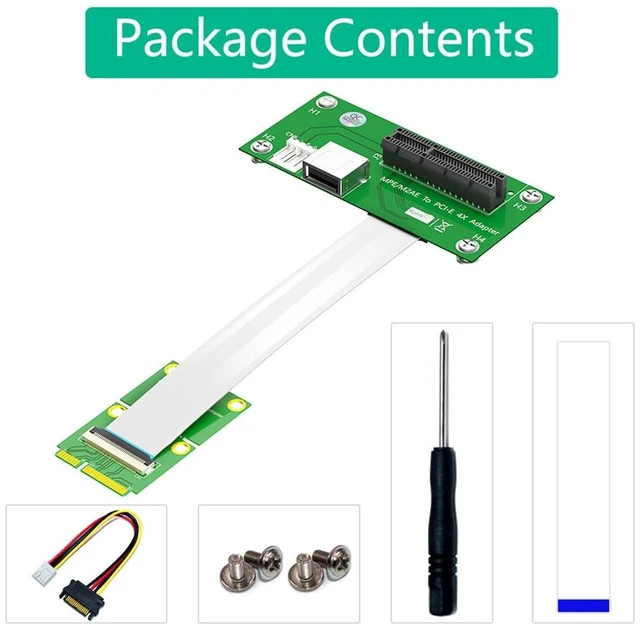 Alt view image 3 of 7 - AJMRTC 2.5Gbps Mini PCI-E to PCIe X4/X8 Riser Card, Vertical X4 Adapter with High Speed FPC Cable & Magnetic Pad for Network Card, SSD, Expansion Card
