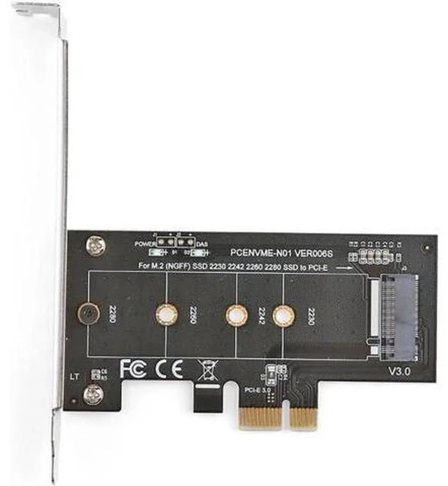 Alt view image 4 of 5 - AJMRTC PCIe x1 to M.2 NVMe SSD Adapter Card, PCI Express X1 Riser Expansion Card for M.2 Key M NVMe SSD 2230 2242 2260 2280, Desktop Storage Converter