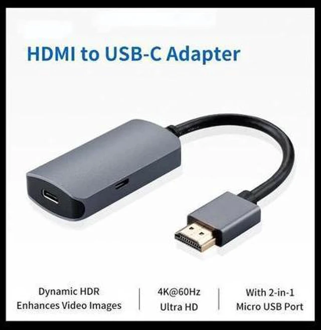 Alt view image 2 of 7 - AJMRTC 4K@60Hz HDMI Male to USB-C Female Adapter, HDMI to Type-C USB 3.1 Video Converter for Monitor, Laptop, Camera, HDMI Source to USB-C Display Input