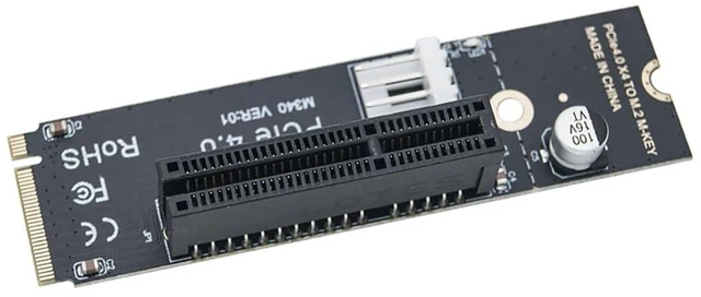 Alt view image 4 of 6 - AJMRTC PCIe 4.0 X4 to M.2 M-Key Adapter Card, Supports PCIe X1 X4 X8 X16 Slot, for M.2 NVMe 2260 2280 SSD, Comes with SATA Cable for Desktop PC SSD Expansion
