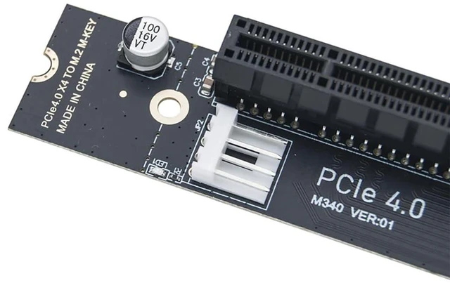 Alt view image 6 of 6 - AJMRTC PCIe 4.0 X4 to M.2 M-Key Adapter Card, Supports PCIe X1 X4 X8 X16 Slot, for M.2 NVMe 2260 2280 SSD, Comes with SATA Cable for Desktop PC SSD Expansion