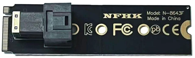 Alt view image 4 of 7 - AJMRTC M.2 NGFF NVMe M-Key to SFF-8643 Adapter Card, PCIe 4.0 x4 High Speed Converter, Compatible with U.2 NVMe SSD, Adapter Card Only