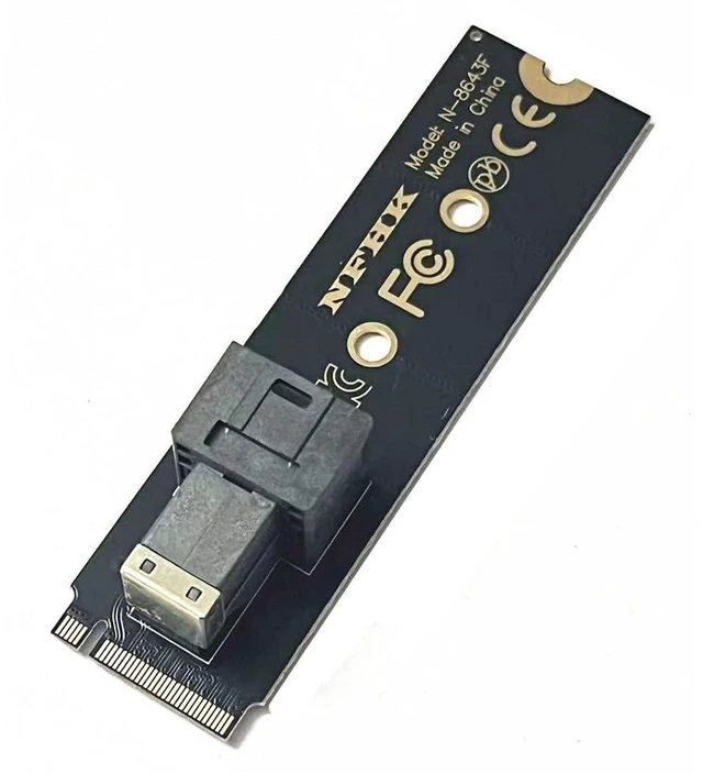 Alt view image 3 of 7 - AJMRTC M.2 NGFF NVMe M-Key to SFF-8643 Adapter Card, PCIe 4.0 x4 High Speed Converter, Compatible with U.2 NVMe SSD, Adapter Card Only