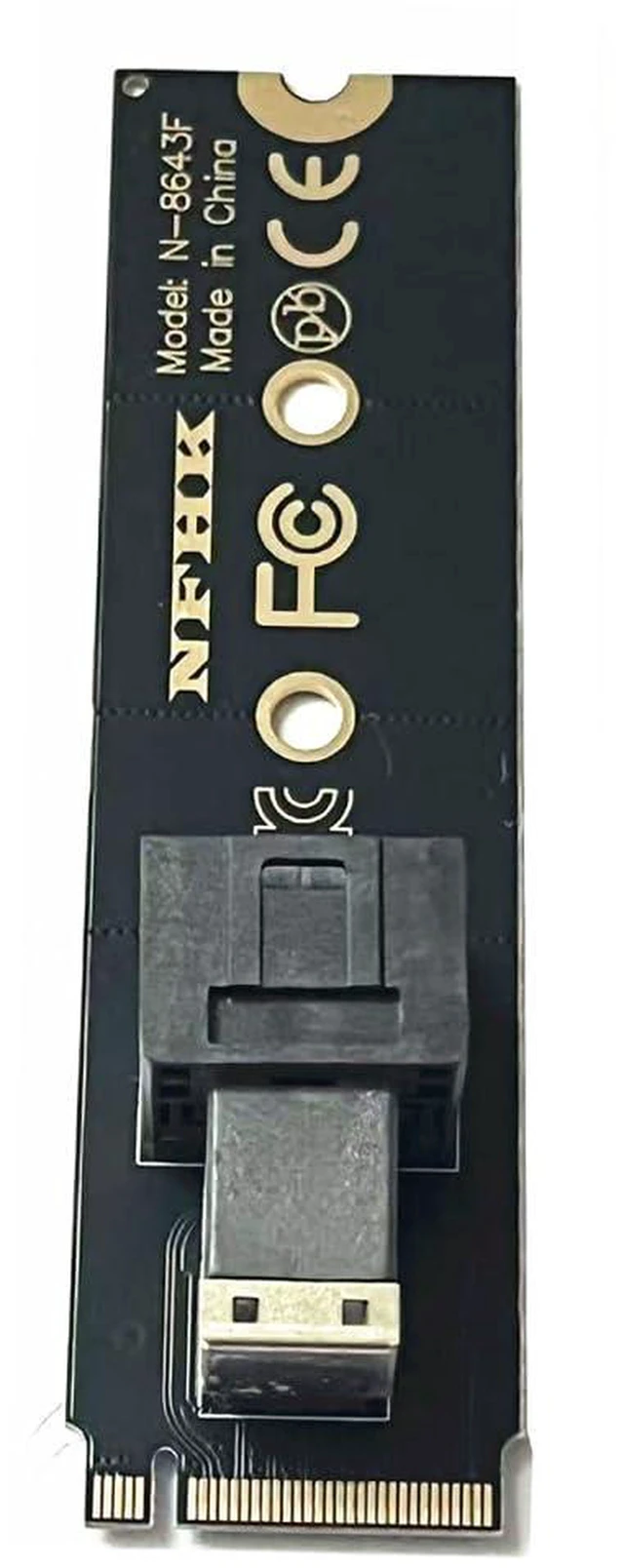 Alt view image 6 of 7 - AJMRTC M.2 NGFF NVMe M-Key to SFF-8643 Adapter Card, PCIe 4.0 x4 High Speed Converter, Compatible with U.2 NVMe SSD, Adapter Card Only