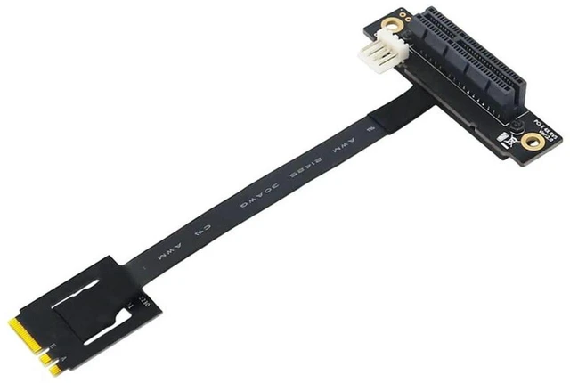 Main image of AJMRTC M.2 NGFF Key A+E to PCIe Riser Adapter Cable, 270 Degree 20CM Extension Cord with 4Pin FDD Power Connector, Supports M.2 2230 A+E Slot to PCIe X1/X4/X8/X16 Card