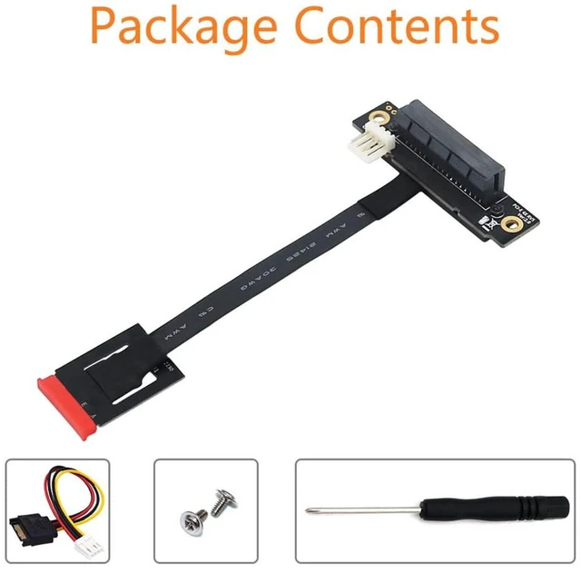 Alt view image 5 of 7 - AJMRTC M.2 NGFF Key A+E to PCIe Riser Adapter Cable, 270 Degree 20CM Extension Cord with 4Pin FDD Power Connector, Supports M.2 2230 A+E Slot to PCIe X1/X4/X8/X16 Card