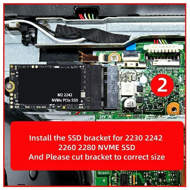 Alt view image 6 of 7 - AJMRTC M.2 NGFF A+E Key 2230 Male to M-Key NVMe Female Extension Adapter, Laptop Motherboard A+E Slot to NVMe SSD Converter, Supports 2230 / 2242 M.2 NVMe SSD
