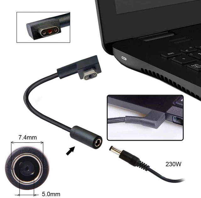 Alt view image 6 of 7 - AJMRTC DC 7.4x5.0mm to 3Pin Power Plug Charging Cable, 19.5V High Wattage Conversion Cord Compatible with Razer Blade 15, Blade Pro 17 Gaming Laptop, Supports 160W 230W Power Adapter