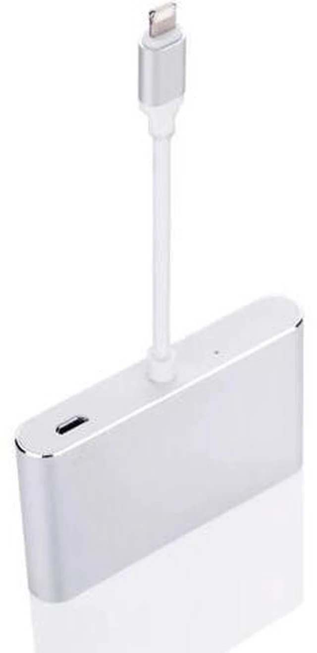 Alt view image 3 of 6 - AJMRTC 3 in 1 Lightning to HDMI VGA AV Converter Adapter, 1080P Full HD Screen Mirroring with 3.5mm Audio Jack, Digital Video Adapter for iPhone iPad to TV, Monitor, Projector