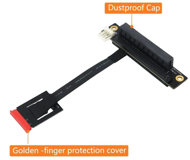 Alt view image 6 of 7 - AJMRTC M.2 NGFF Dual Key A-E to PCIe X8 Riser Adapter Cable, 270 Degree Reverse Angle 20CM High Speed FPC Extension Cord with 4Pin FDD 12V Power Connector, Supports M.2 2230 Socket for Mini PC, Embedd