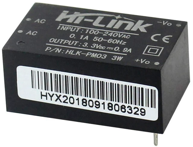 Main image of AJMRTC HLK-PM03 AC-DC Isolated Power Supply Module, 100-240V AC to 3.3V DC 3W Step Down Buck Switching Converter for Smart Home Switch, IoT Sensor, PCB Embedded Circuit