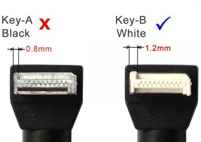 Alt view image 2 of 7 - AJMRTC USB3.0 Dual Type-A Female to B-Key Type-E 24Pin Male Front Panel Adapter Cable, Internal Motherboard Header Breakout Cord for PC Chassis I/O Modding