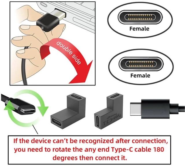 Alt view image 4 of 7 - AJMRTC 3 Pack USB-C Female to Female Coupler, USB 3.1 Gen2 10Gbps PD 65W Type-C Extension Connector for USB-C Cable Extending, Laptop, Phone, SSD, Docking Station