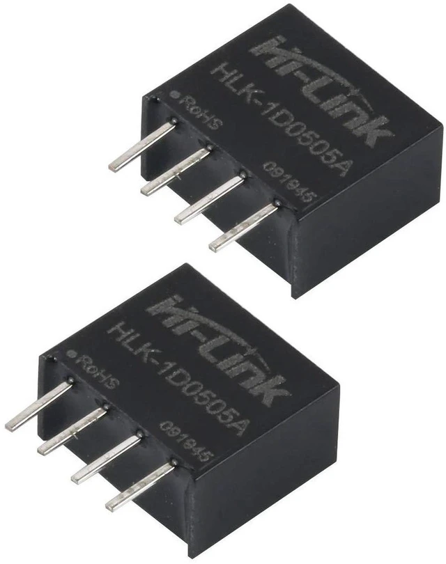 Main image of AJMRTC HLK-1D0505A DC-DC Isolated Power Supply Module, 5V to 5V 1W 200mA, 88% High Efficiency Small SIP Package Isolation Converter for SPI, Smart Home Switch, IoT Circuit, 10 PCS Pack
