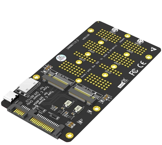 Main image of AJMRTC M.2 NVMe / SATA-Bus SSD to SFF-8611 SFF-8612 & SATA Extension Adapter Card, USB-C Power Supply, Compatible with M.2 2230 2242 2260 2280 SSD for OCuLink, Storage Workstation, Server, DIY Build