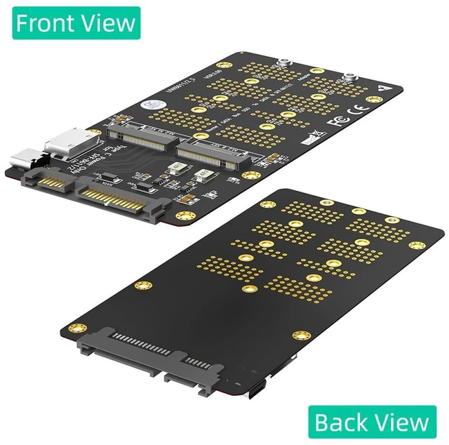 Alt view image 6 of 7 - AJMRTC M.2 NVMe SATA-Bus SSD to SFF-8611 SFF-8612 & SATA Extension Adapter Card, USB-C Power, Supports M2 SSD 2230 2242 2260 2280 for Server, Workstation, OCuLink Expansion