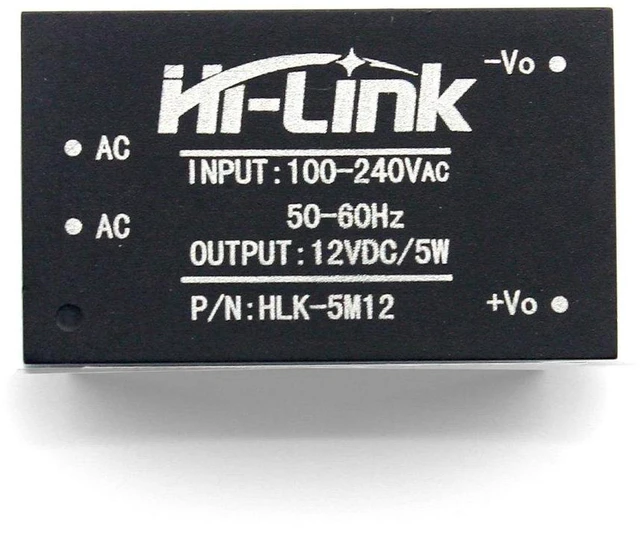 Alt view image 5 of 5 - AJMRTC HLK-5M12 AC-DC Isolated Switching Power Supply Module, 85-264V AC to 12V DC 5W 0.42A, Low Ripple Step Down Converter for Smart Home, IoT Sensor Circuit