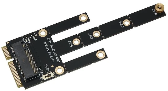Alt view image 3 of 7 - AJMRTC Mini PCI-E to M.2 NVMe & mSATA to NGFF SATA Dual-Purpose Adapter Card, PCIe X1 Speed Storage Expander for Laptop, Industrial Motherboard, SSD Upgrade