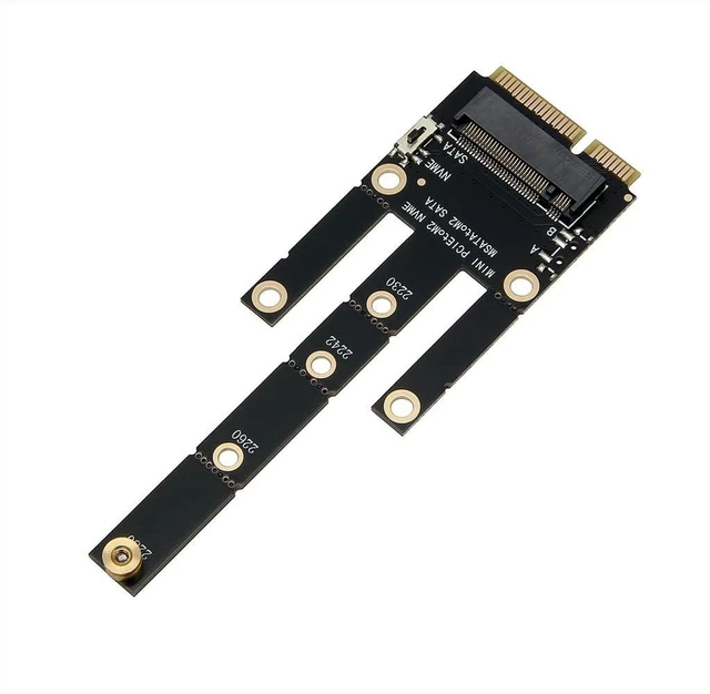 Alt view image 5 of 7 - AJMRTC Mini PCI-E to M.2 NVMe & mSATA to NGFF SATA Dual-Purpose Adapter Card, PCIe X1 Speed Storage Expander for Laptop, Industrial Motherboard, SSD Upgrade