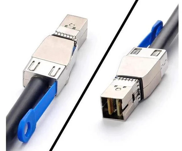 Alt view image 2 of 7 - AJMRTC 12G External Mini SAS HD SFF-8644 to SFF-8644 Cable, 1M / 3.3ft SAS 3.0 12Gbps Twinaxial Cable for Server, RAID Controller, JBOD, Storage Enclosure