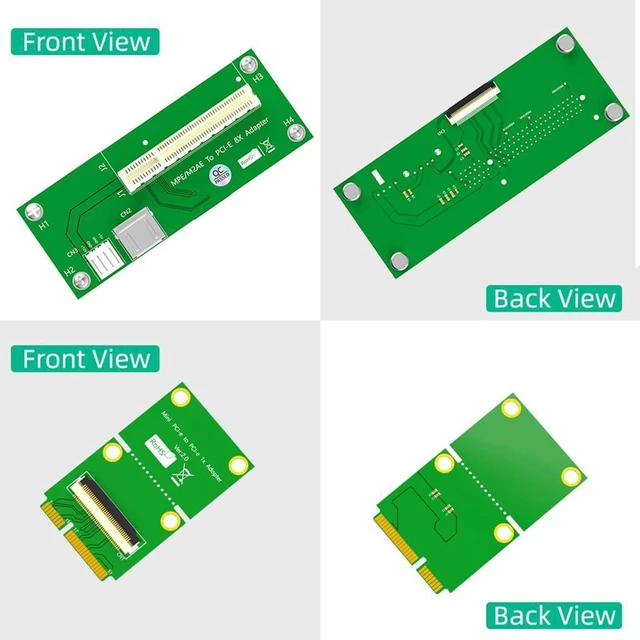 Alt view image 7 of 7 - AJMRTC Mini PCI-E to PCIe X4/X8 Vertical Riser Card, 2.5Gbps PCIe 1.1 Speed with USB Port, High Speed FPC Flat Cable, Magnetic Pad for Laptop, Industrial PC, Expansion Card Modding