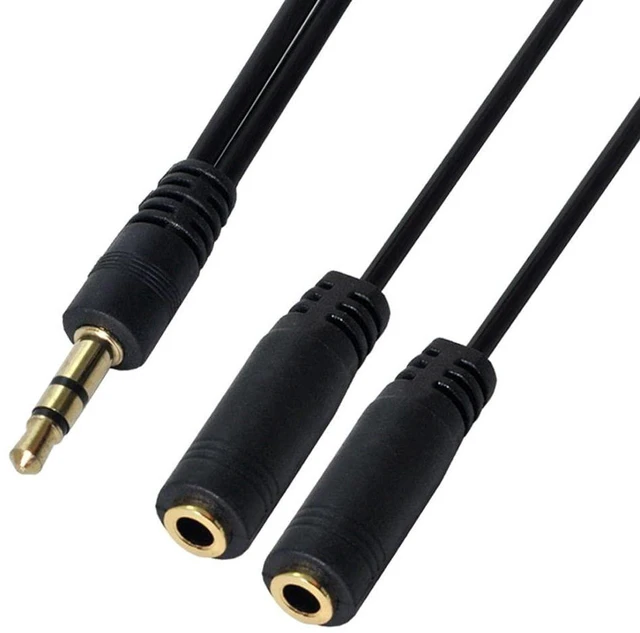 Alt view image 2 of 7 - AJMRTC 2PCS 3.5mm Stereo Audio Y Splitter Cable, Male to Dual 3.5mm Female Headphone Splitter with Independent Volume Control Switch, Black for Headset, Speaker, Phone, Laptop Audio Sharing