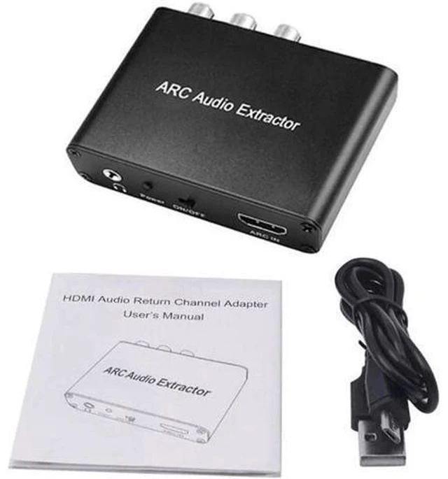 Alt view image 2 of 5 - AJMRTC 192KHz Aluminum HDMI ARC Audio Extractor, Digital to Analog DAC Audio Converter, HDMI ARC to SPDIF Coaxial 3.5mm L/R RCA Stereo Adapter for TV, Soundbar, Amplifier, Home Theater
