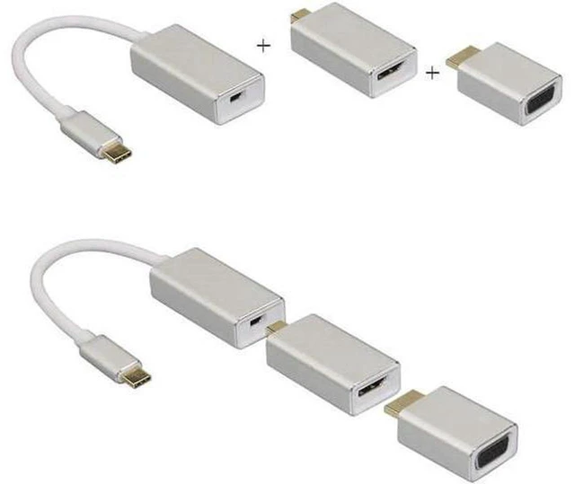 Main image of AJMRTC All in 1 USB C 3.1 Type-C to Mini DisplayPort Adapter, 4K@60Hz Type C Male to Mini DP Female Converter, DP Alt Mode for Laptop, Monitor, Projector, Video Display