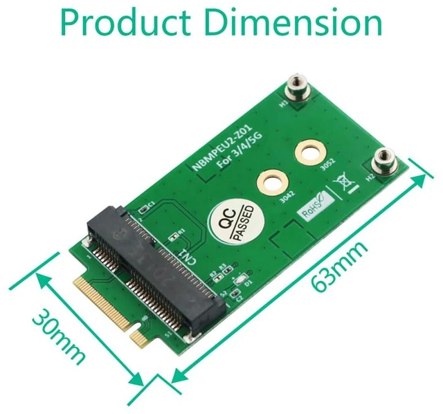 Alt view image 2 of 5 - AJMRTC NGFF M.2 Key B to Mini PCI-E Adapter, M2 B-Key to mPCIe WWAN Converter for 3G 4G 5G GSM LTE Module, Desktop PC Wireless Expansion Board, NO SIM Card Slot