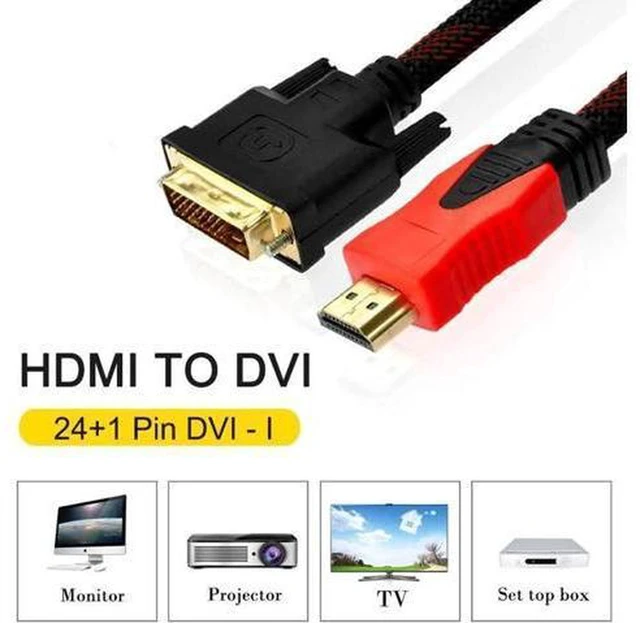 Alt view image 5 of 6 - AJMRTC High Speed HDMI to DVI 24+1 Pin Video Cable, Male to Male 1080P HDMI DVI Converter Cord, Bi-directional Transmission for Monitor, GPU, PC, Projector