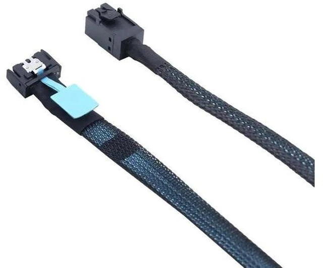 Alt view image 5 of 6 - AJMRTC MCIO Slimline SFF-8654 4i to HD SFF-8643 Server Storage Cable, 12Gbps High Speed Mini SAS HD Internal Data Cord for RAID Card, Backplane, SAS NVMe SSD