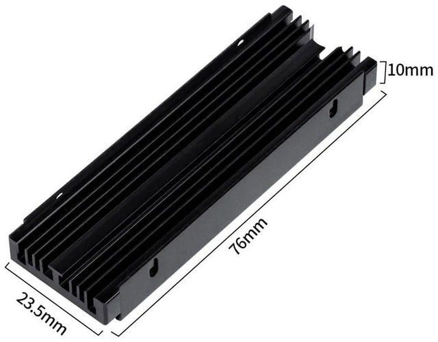 Alt view image 3 of 7 - AJMRTC M.2 SSD Heatsink, Dual-Side Grooved Aluminum Alloy Passive Cooler, Ultra Slim 0.39in Thick, Black, No Fan, Compatible with 2230 2242 2260 2280 NVMe SATA M.2 SSD for Desktop Laptop