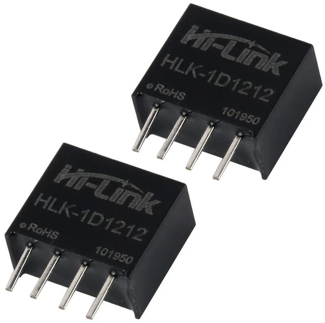 Main image of AJMRTC 10Pcs HLK-1D1212 DC-DC Isolated Switching Power Supply Module, 12V to 12V 1W 84mA Isolation Converter for Smart Home Switch, PCB Isolation Power