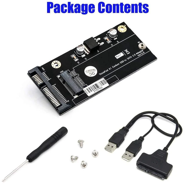 Alt view image 3 of 5 - AJMRTC 20+6Pin Proprietary SSD to SATA 2.5" Adapter Card, USB 2.0 Converter with Cable for ThinkPad X1 Carbon Gen1 Original SSD, External Data Reading Recovery Board