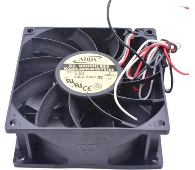 Alt view image 3 of 3 - AJMRTC AD0948XB-F93DS 9038 Cooling Fan, 90x90x38mm 9CM DC48V 0.45A 3-Wire Ball Bearing Axial Fan, Replacement Fan for Communication Server, Inverter, Industrial Cabinet Heat Dissipation
